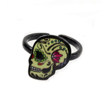 Floral Skull Copper Rings R1861