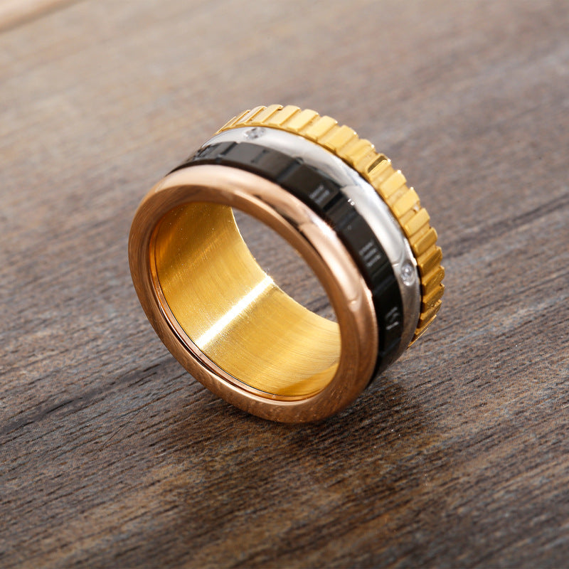 Roman Numerals Stainless Steel Ring R1862