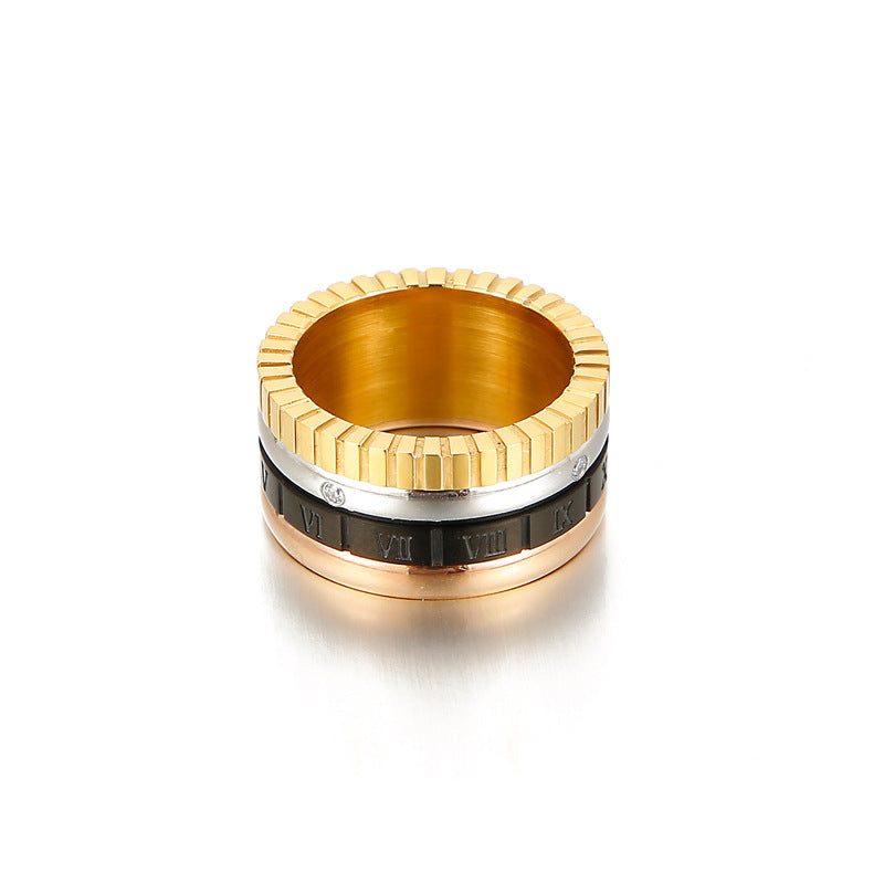 Roman Numerals Stainless Steel Ring R1862