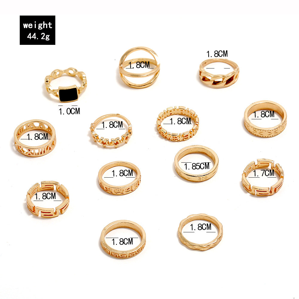 Geometry Alloy Rings Set R1904