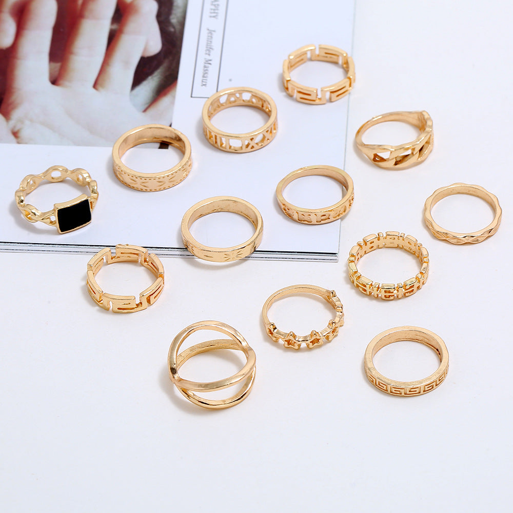 Geometry Alloy Rings Set R1904