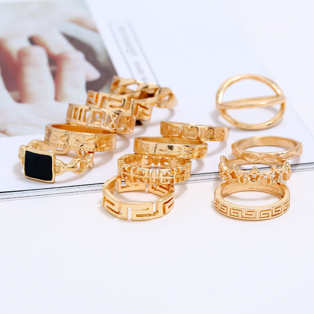 Geometry Alloy Rings Set R1904