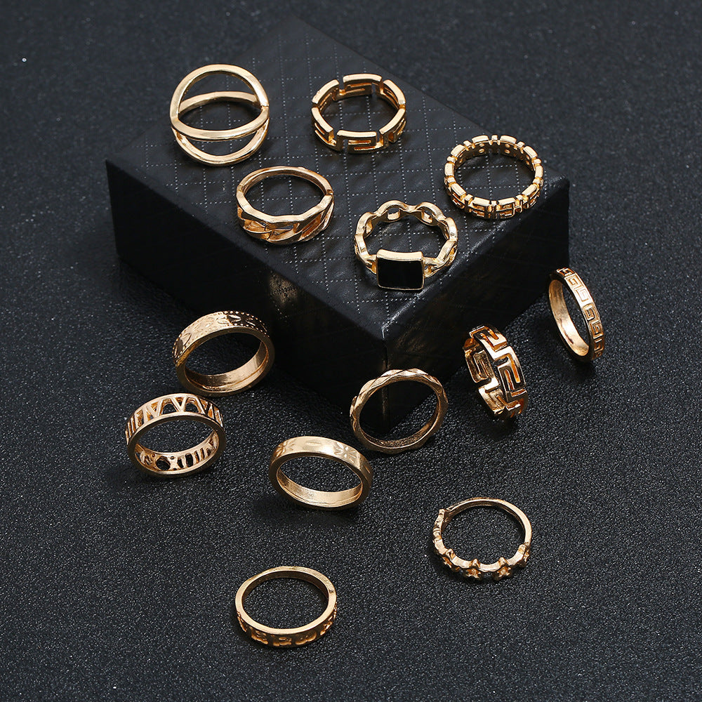Geometry Alloy Rings Set R1904