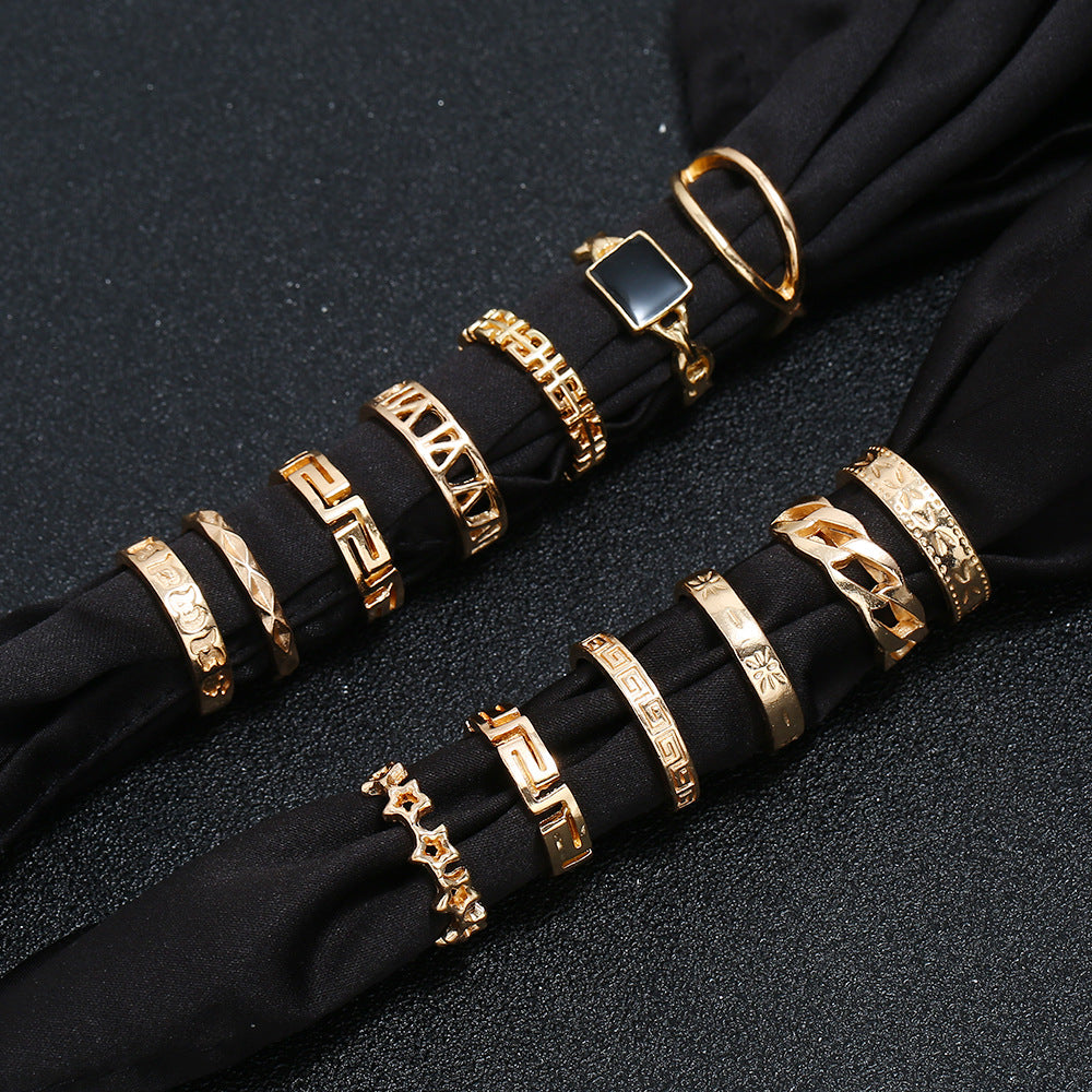 Geometry Alloy Rings Set R1904