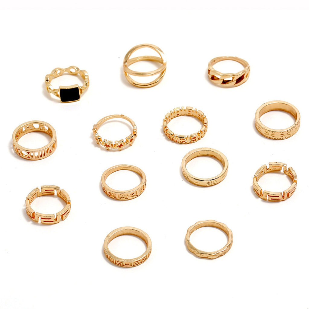 Geometry Alloy Rings Set R1904