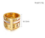 Stainless Steel Roman Numerals Rings R1874-1-MU