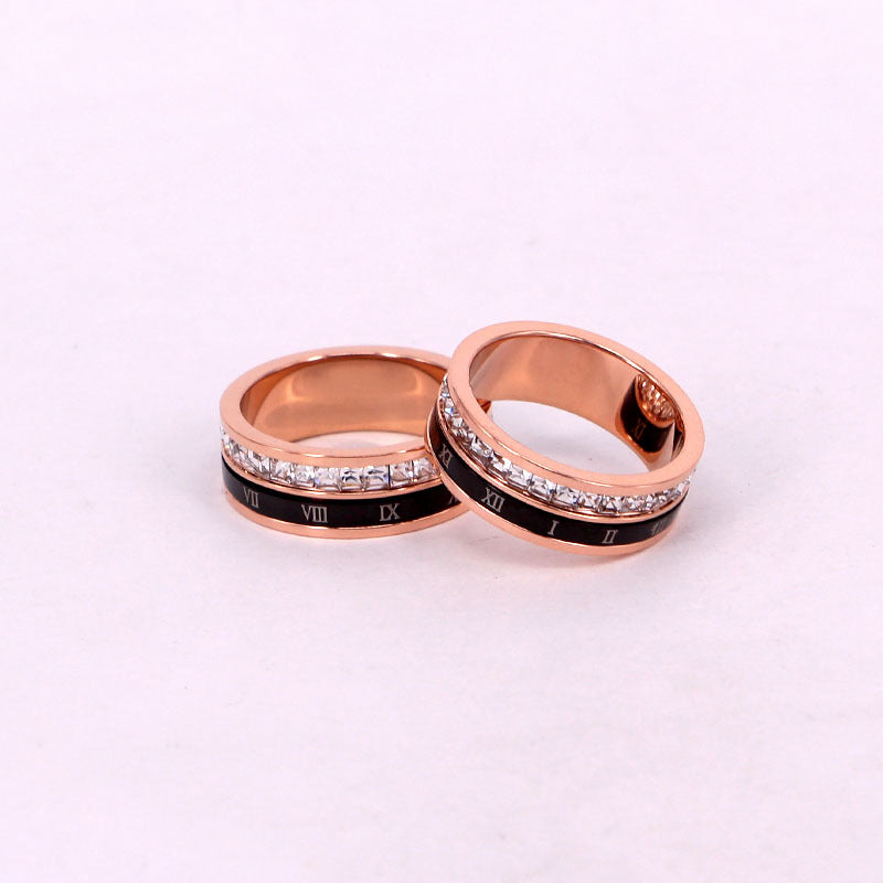 Rhinestone Stainless Steel Rings R2063