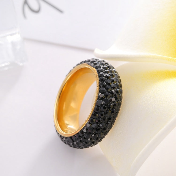 Rhinestone Stainless Steel Rings R2063
