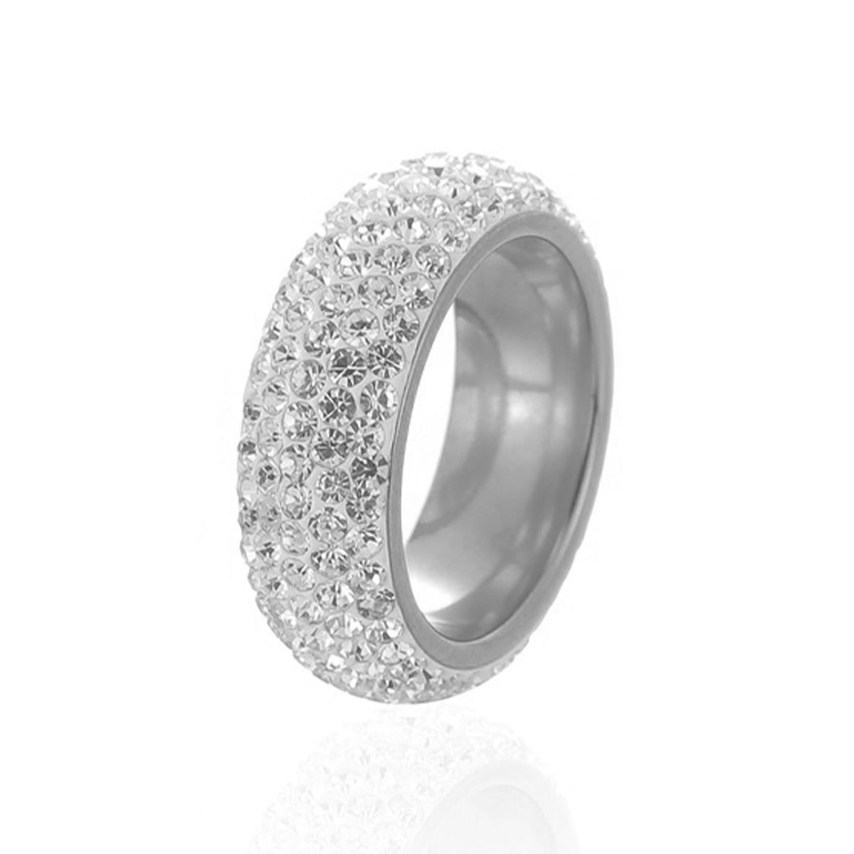 Rhinestone Stainless Steel Rings R2063