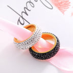 Rhinestone Stainless Steel Rings R2063