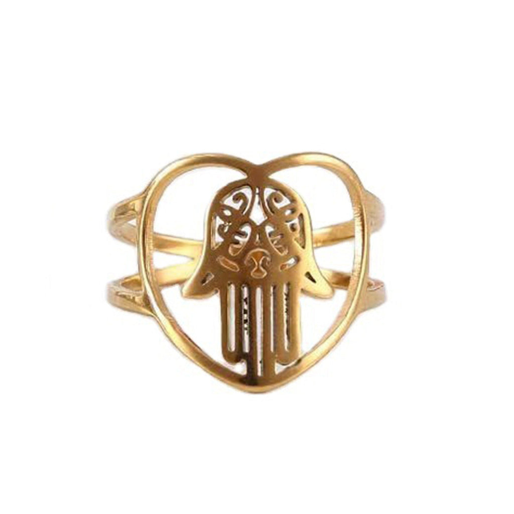 Fatima Palm Stainless Steel Rings R2069