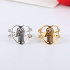 Fatima Palm Stainless Steel Rings R2069