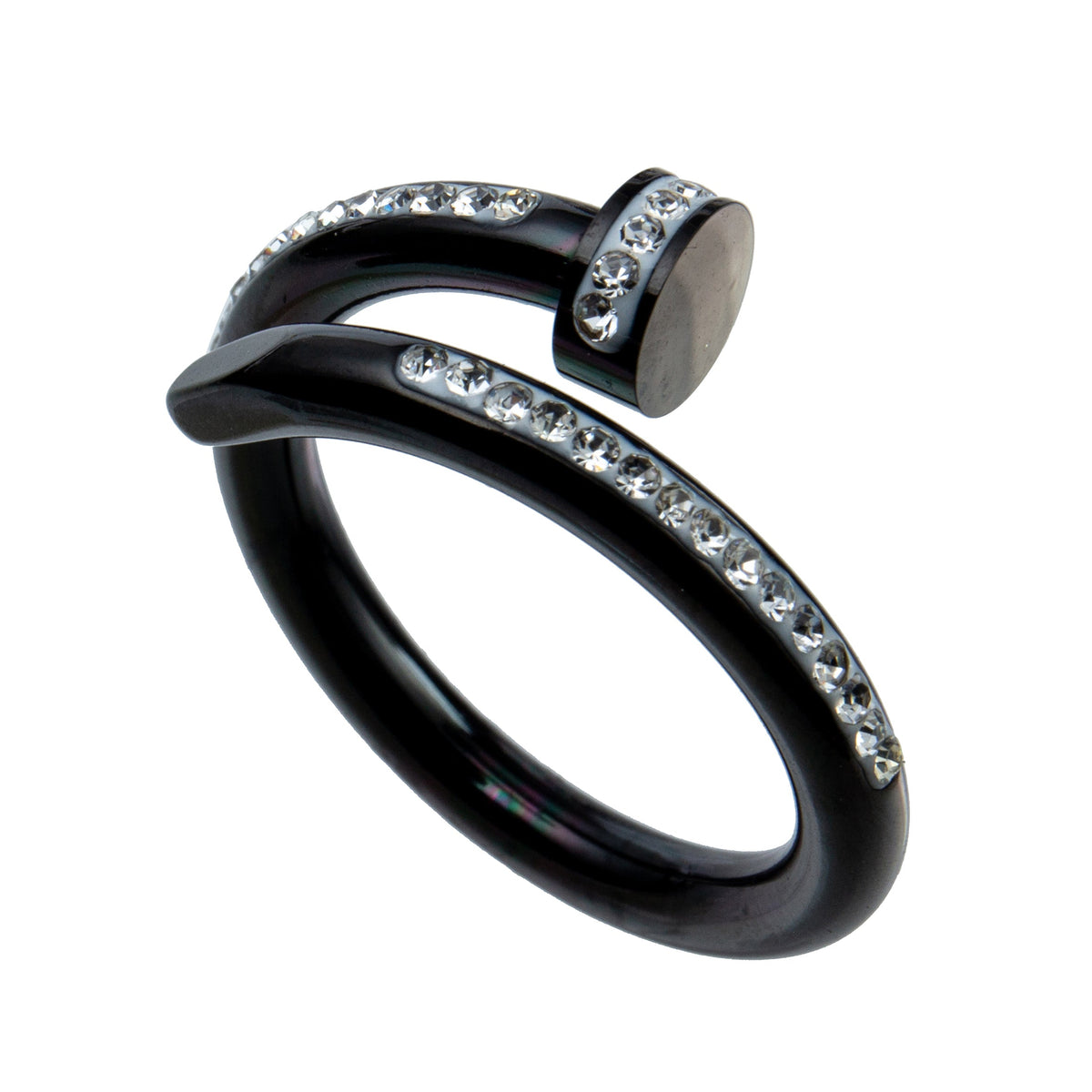Nail Rhinestone Stainless Steel Rings R2071