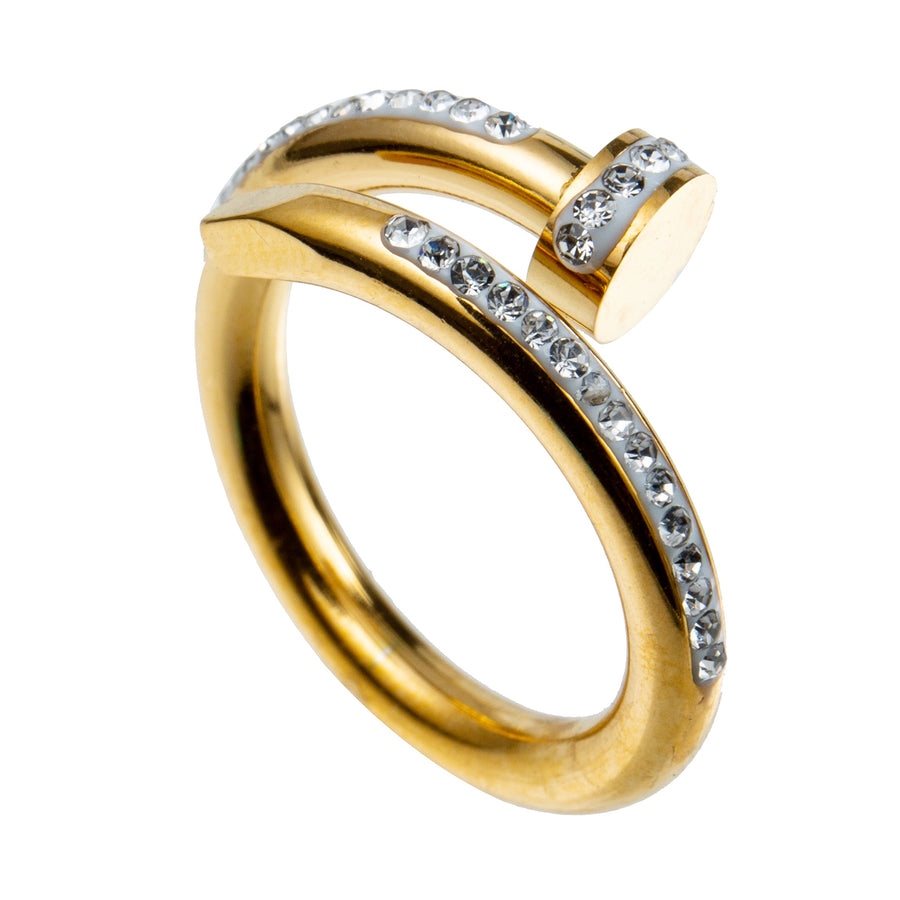 Nail Rhinestone Stainless Steel Rings R2071