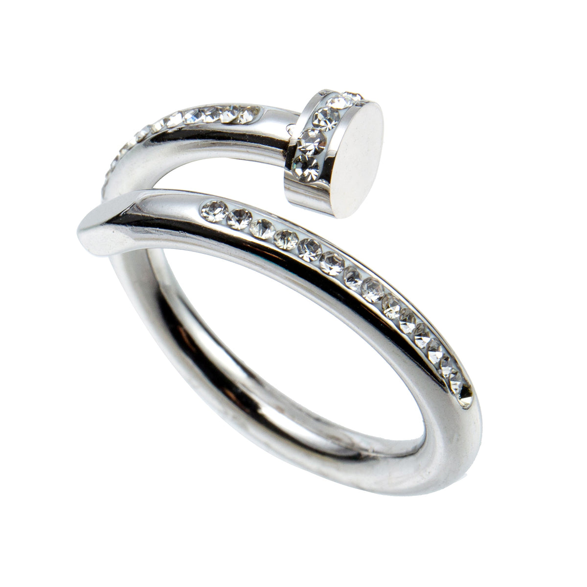 Nail Rhinestone Stainless Steel Rings R2071