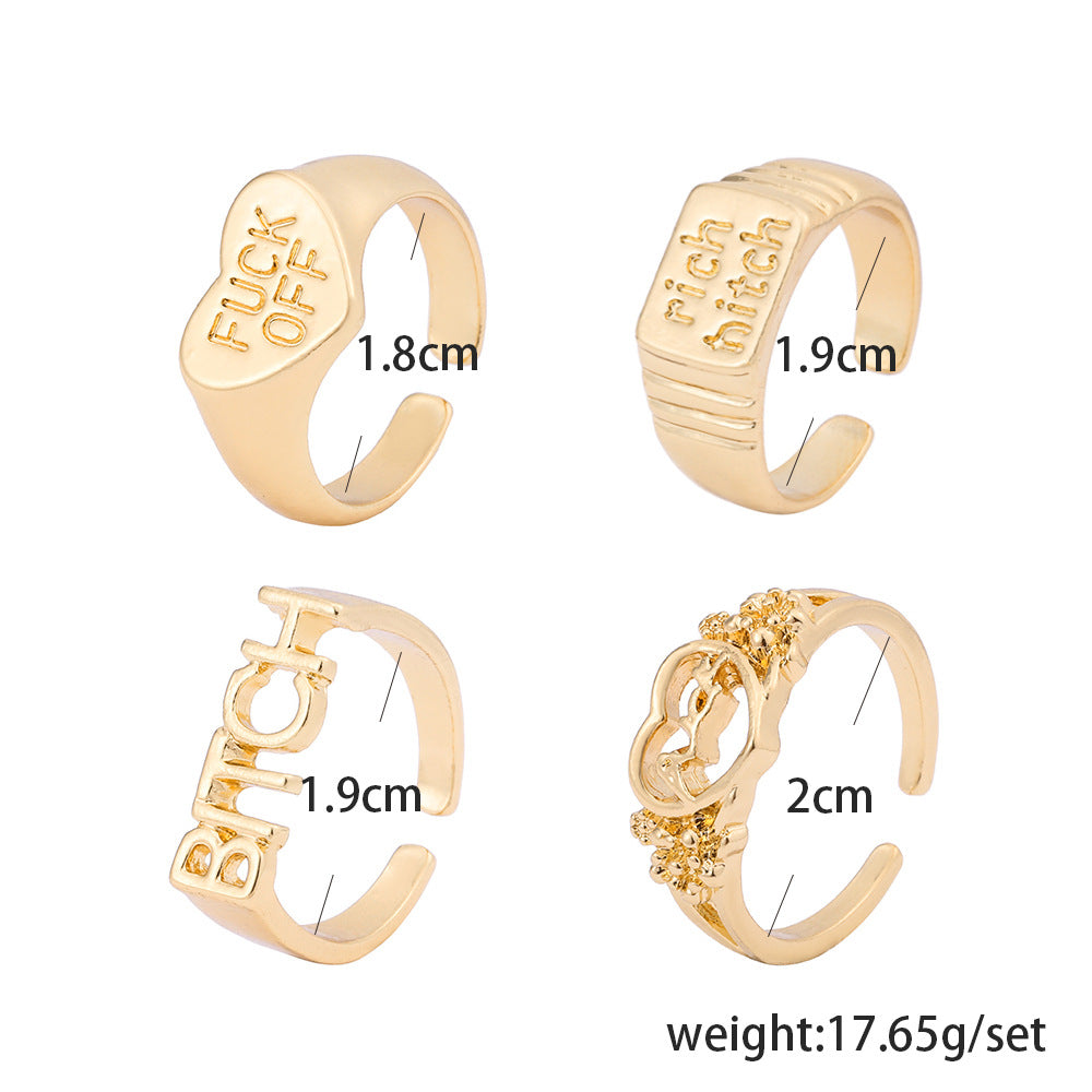 Geometry Alloy Rings Set R2105