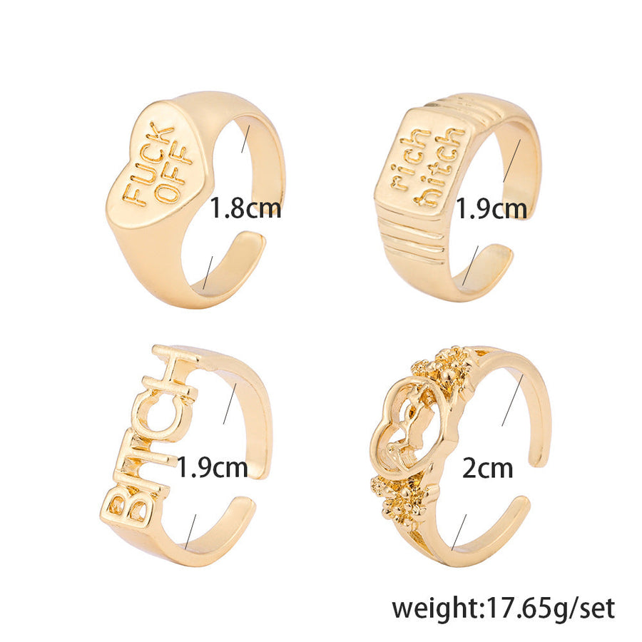 Geometry Alloy Rings Set R2105