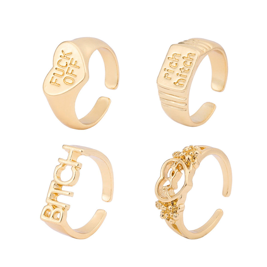 Geometry Alloy Rings Set R2105