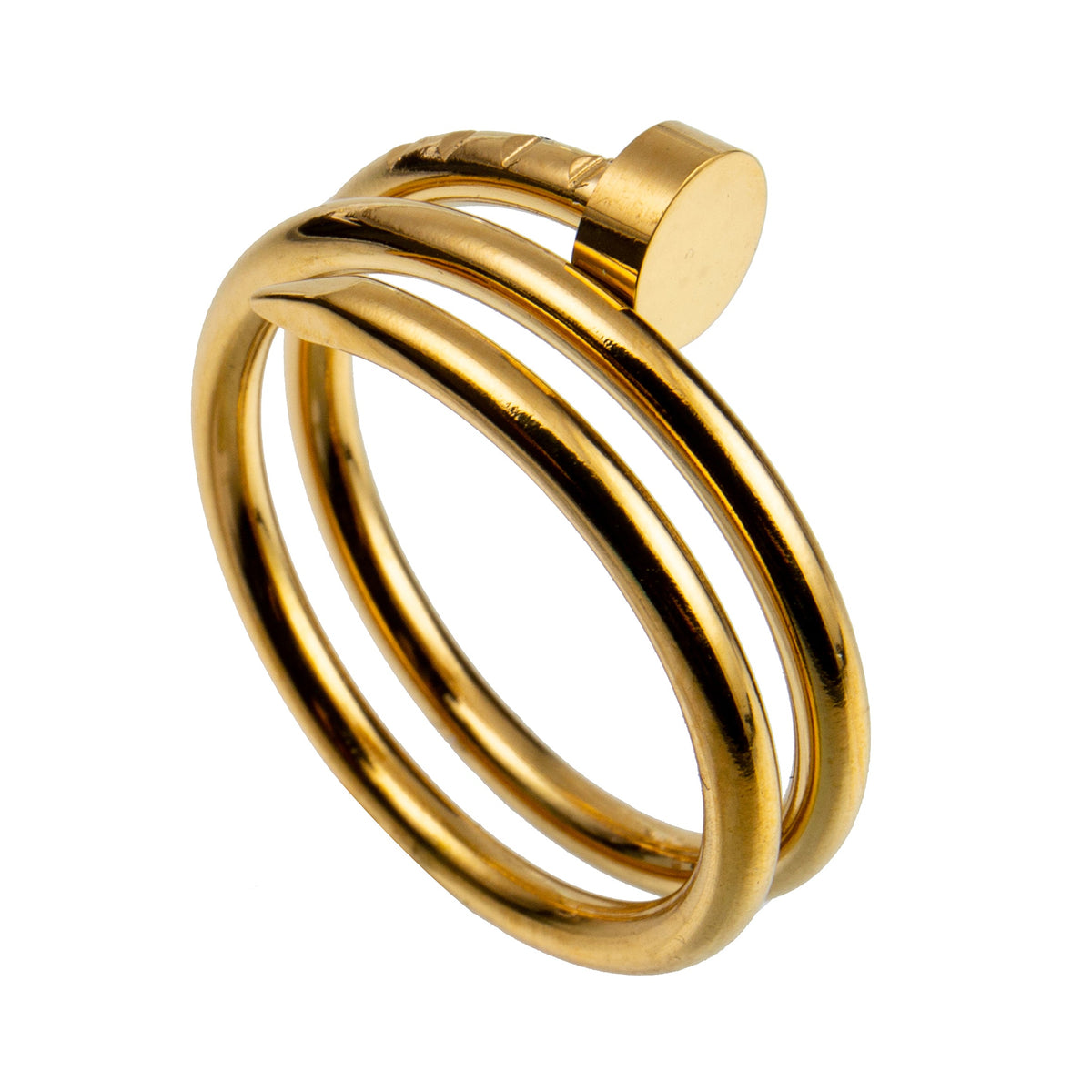Nail Three Laps Stainless Steel Ring R2125