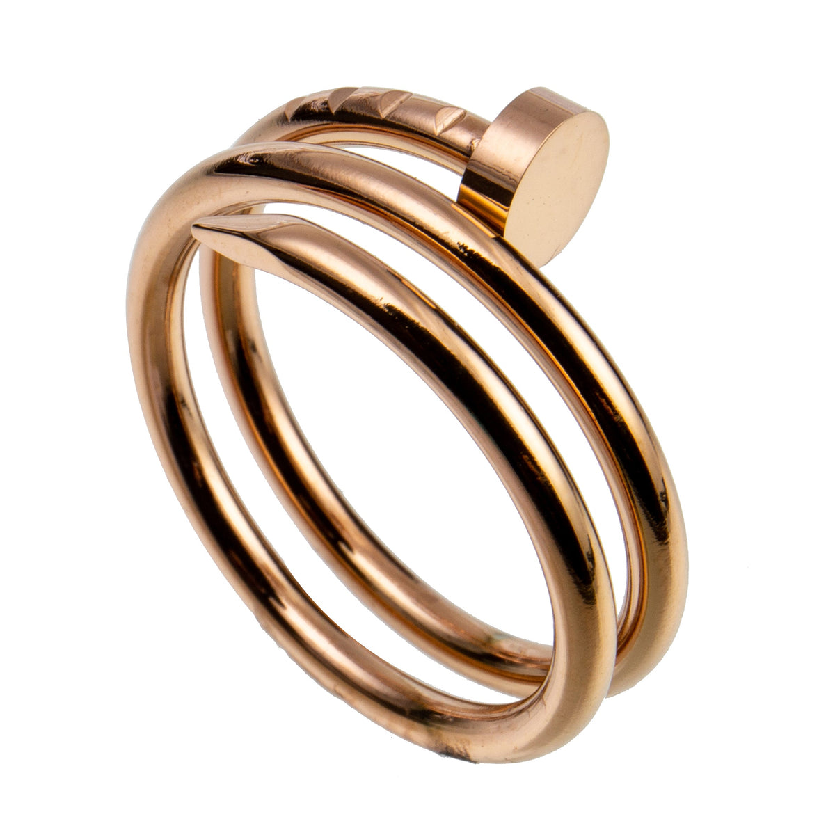 Nail Three Laps Stainless Steel Ring R2125