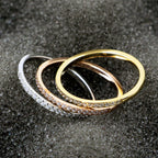 Rhinestone Stainless Steel Ring R2203