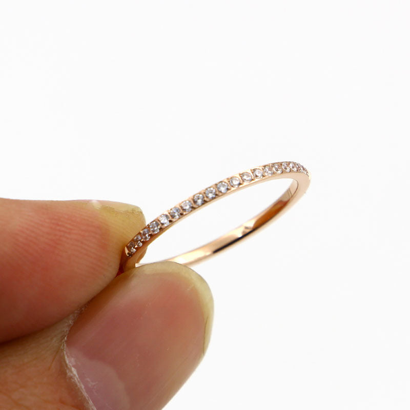 Rhinestone Stainless Steel Ring R2203