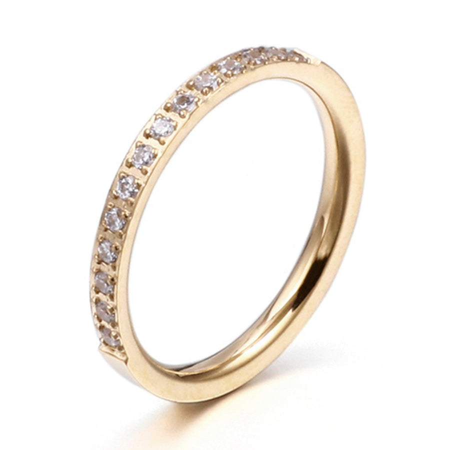 Rhinestone Stainless Steel Ring R2203