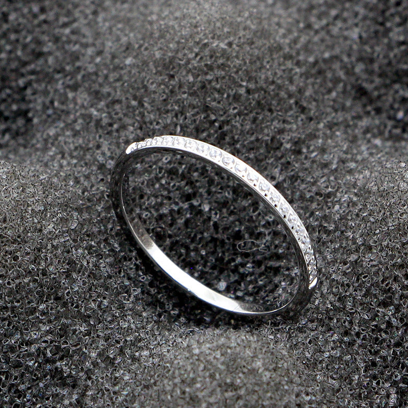 Rhinestone Stainless Steel Ring R2203