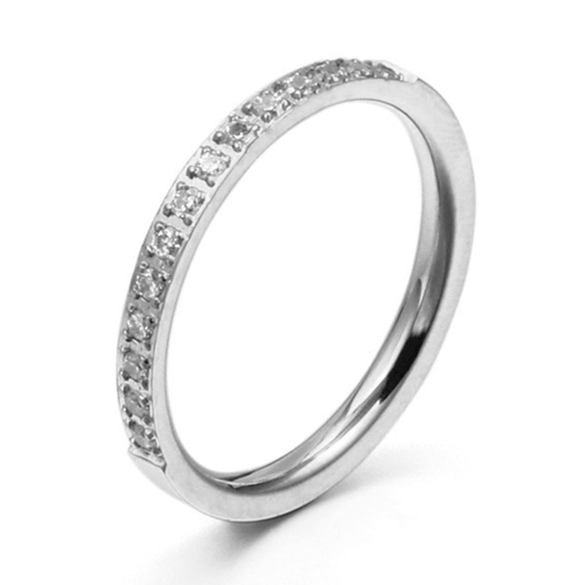 Rhinestone Stainless Steel Ring R2203