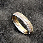 Rhinestone Stainless Steel Ring R2203