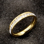 Rhinestone Stainless Steel Ring R2205