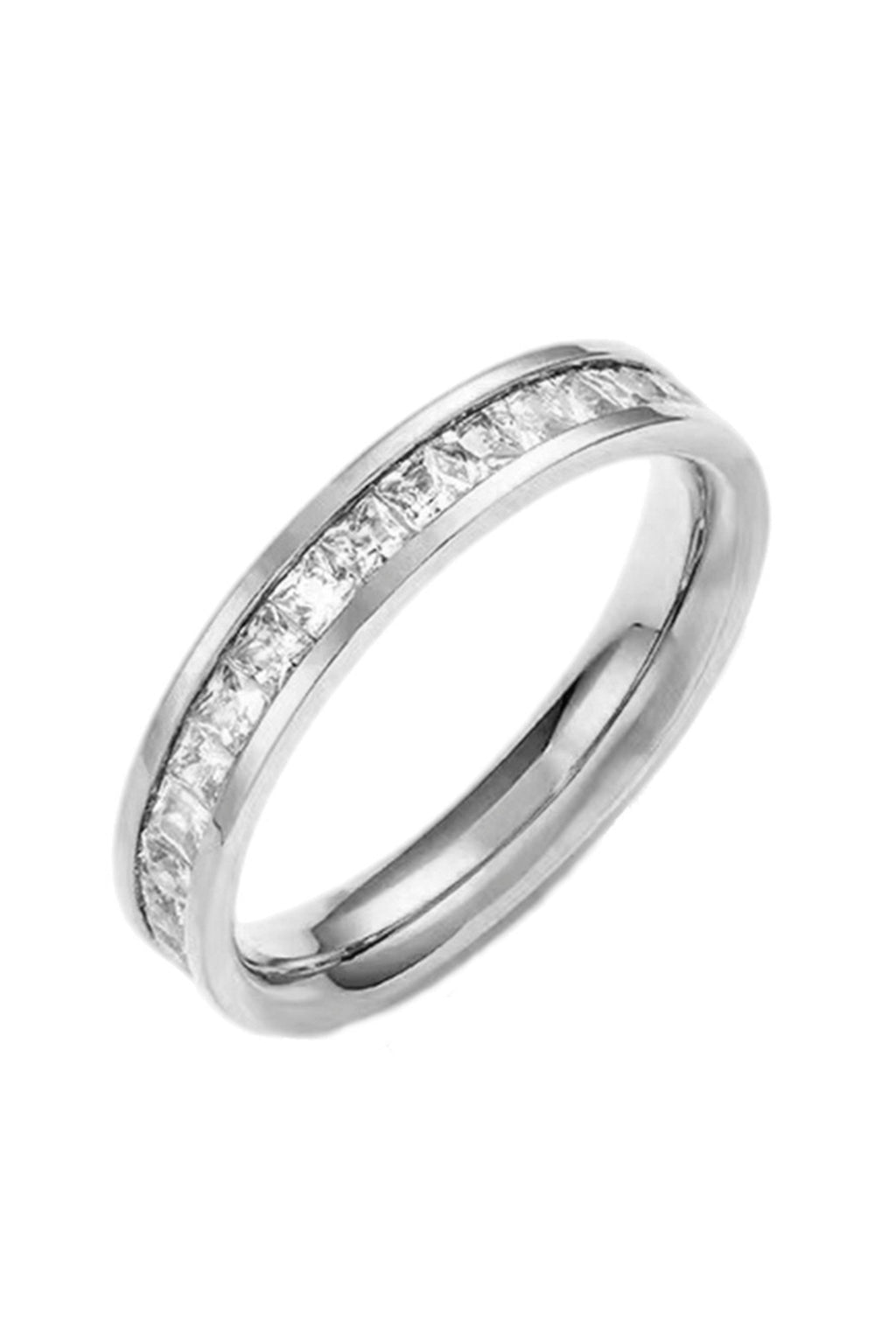 Rhinestone Stainless Steel Ring R2205