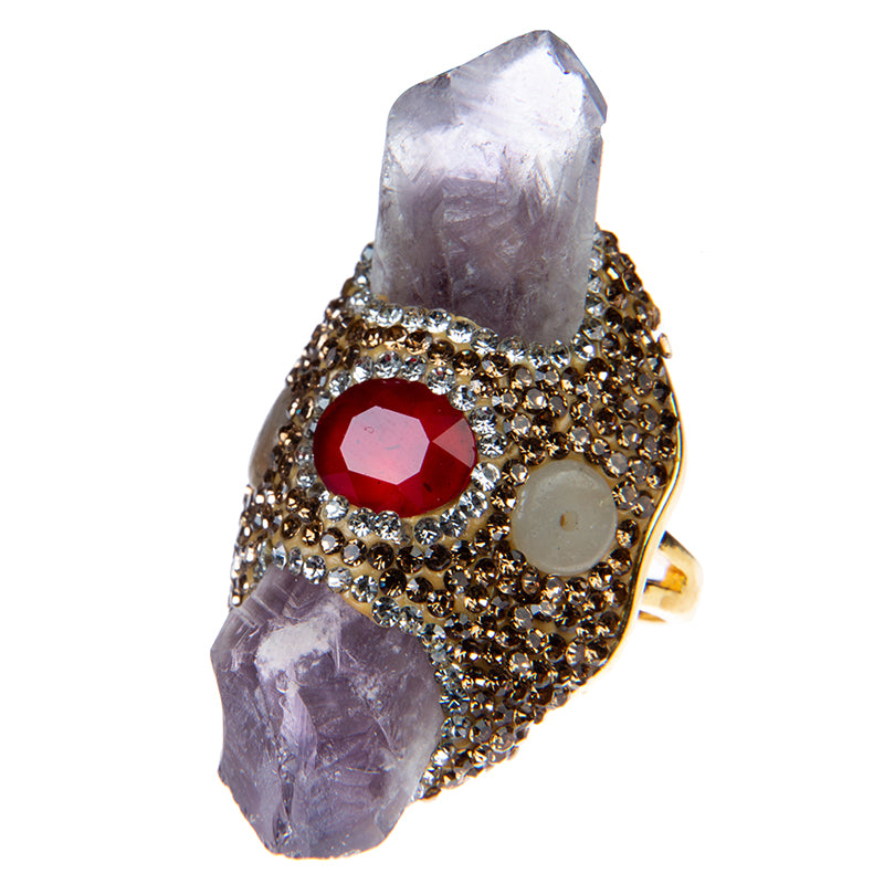 Quartz Rhinestone Stone Rings