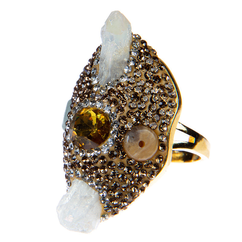 Quartz Rhinestone Stone Rings