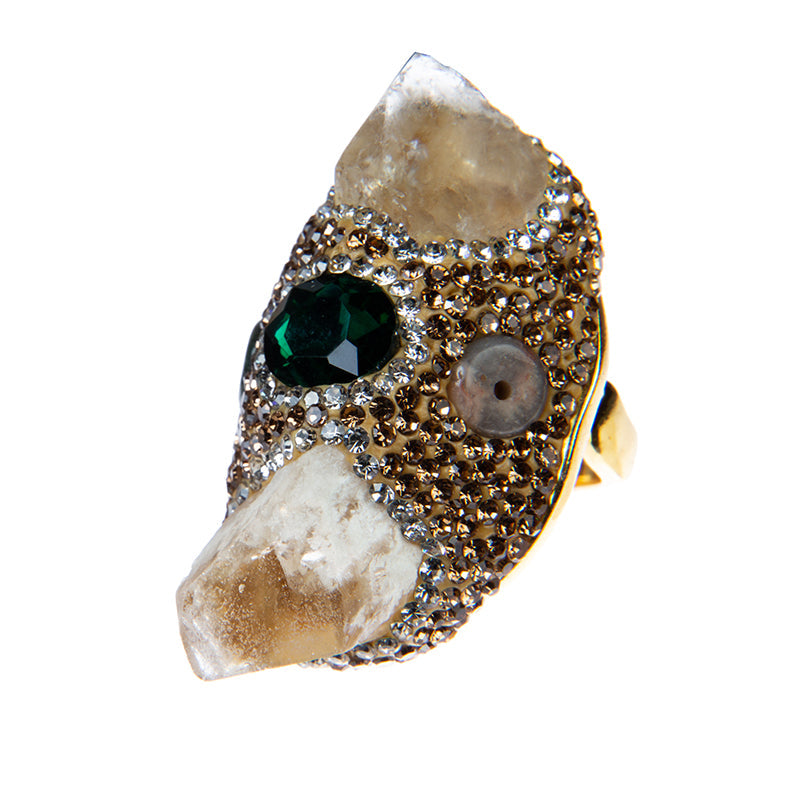 Quartz Rhinestone Stone Rings