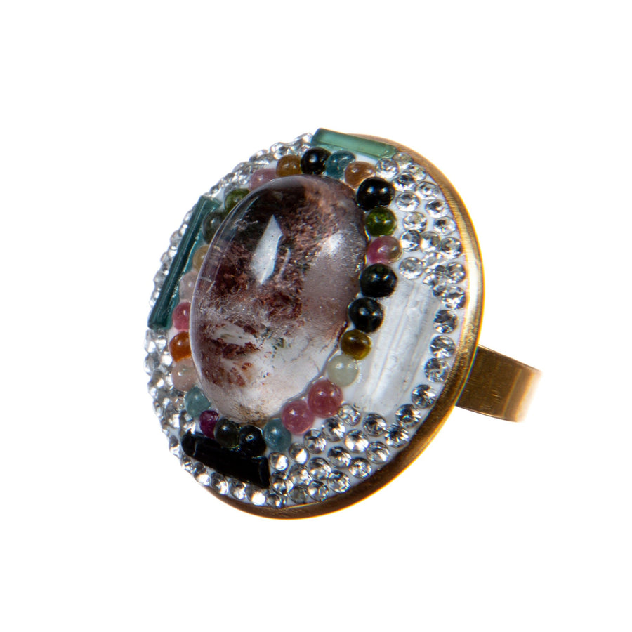 Tourmaline Rhinestone Rings R2266