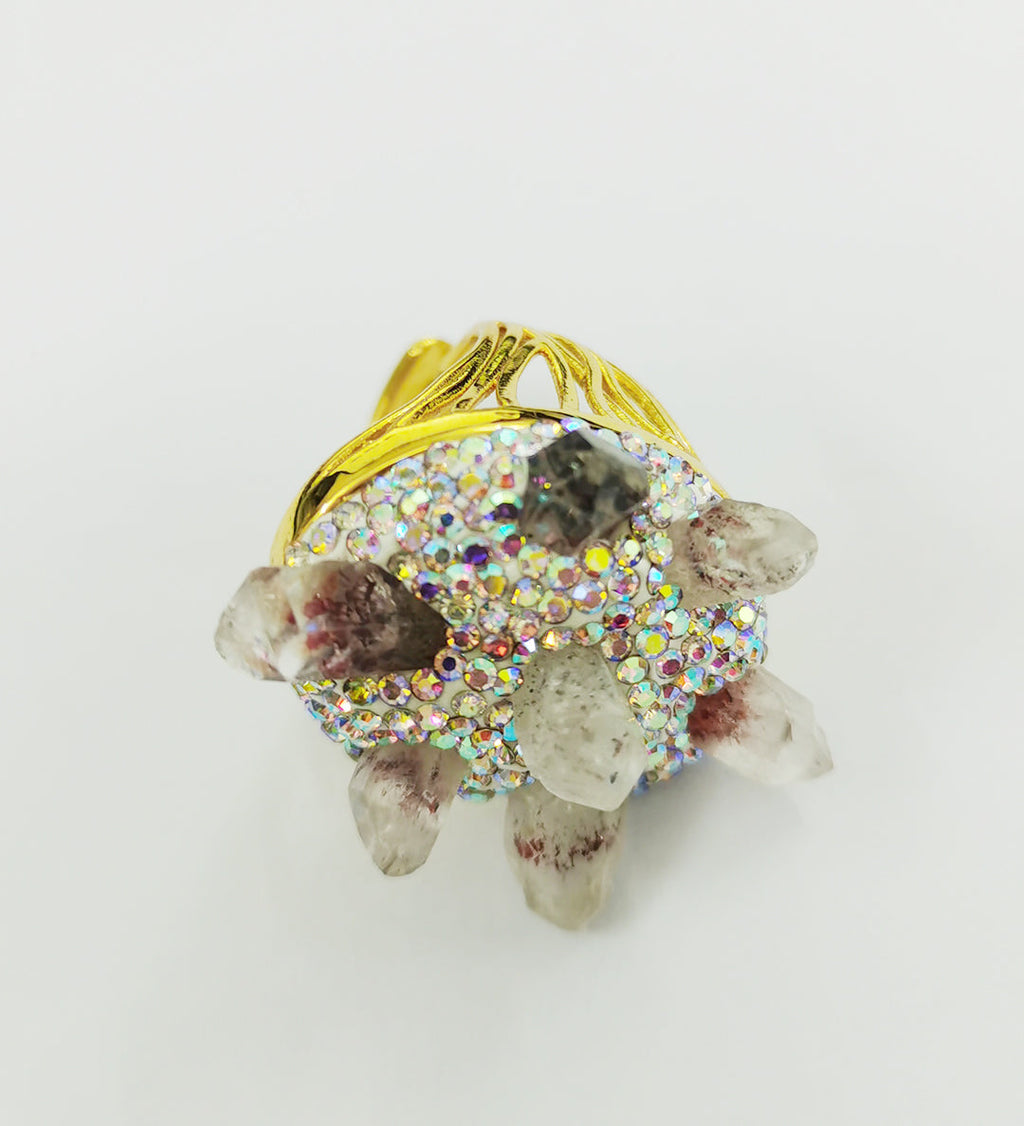 Quartz Rhinestone Stone Rings R2275