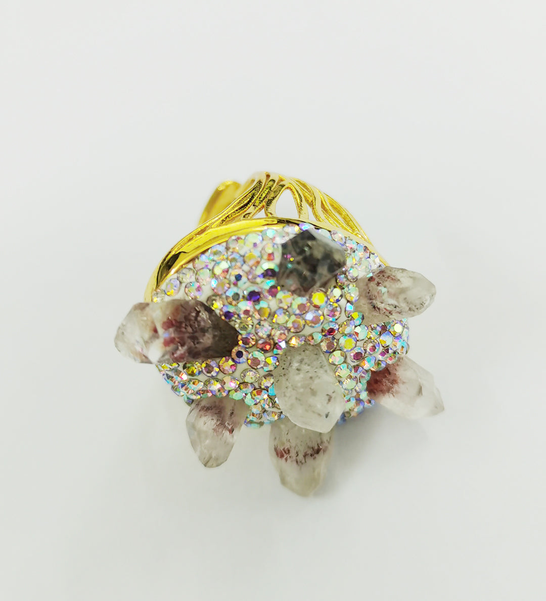 Quartz Rhinestone Stone Rings R2275