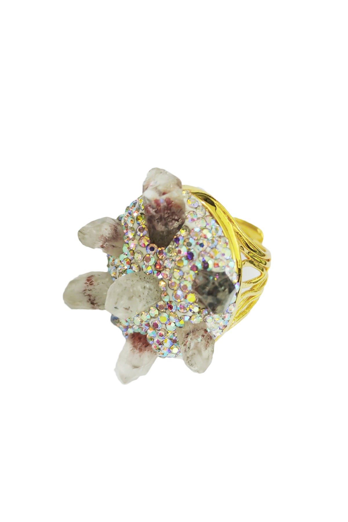 Quartz Rhinestone Stone Rings R2275