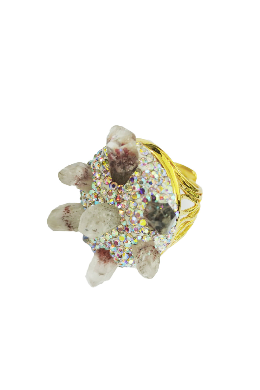 Quartz Rhinestone Stone Rings R2275
