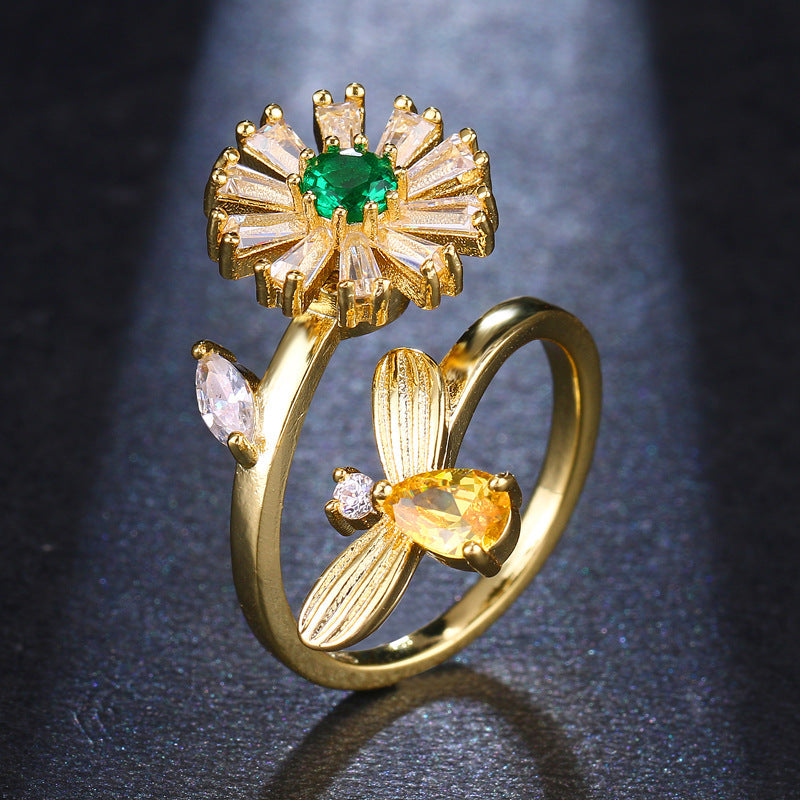 Daisy Cubic Zirconia Ring R2330 - view 7