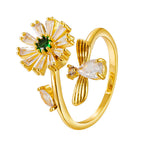 Daisy Cubic Zirconia Ring R2330 - view 3