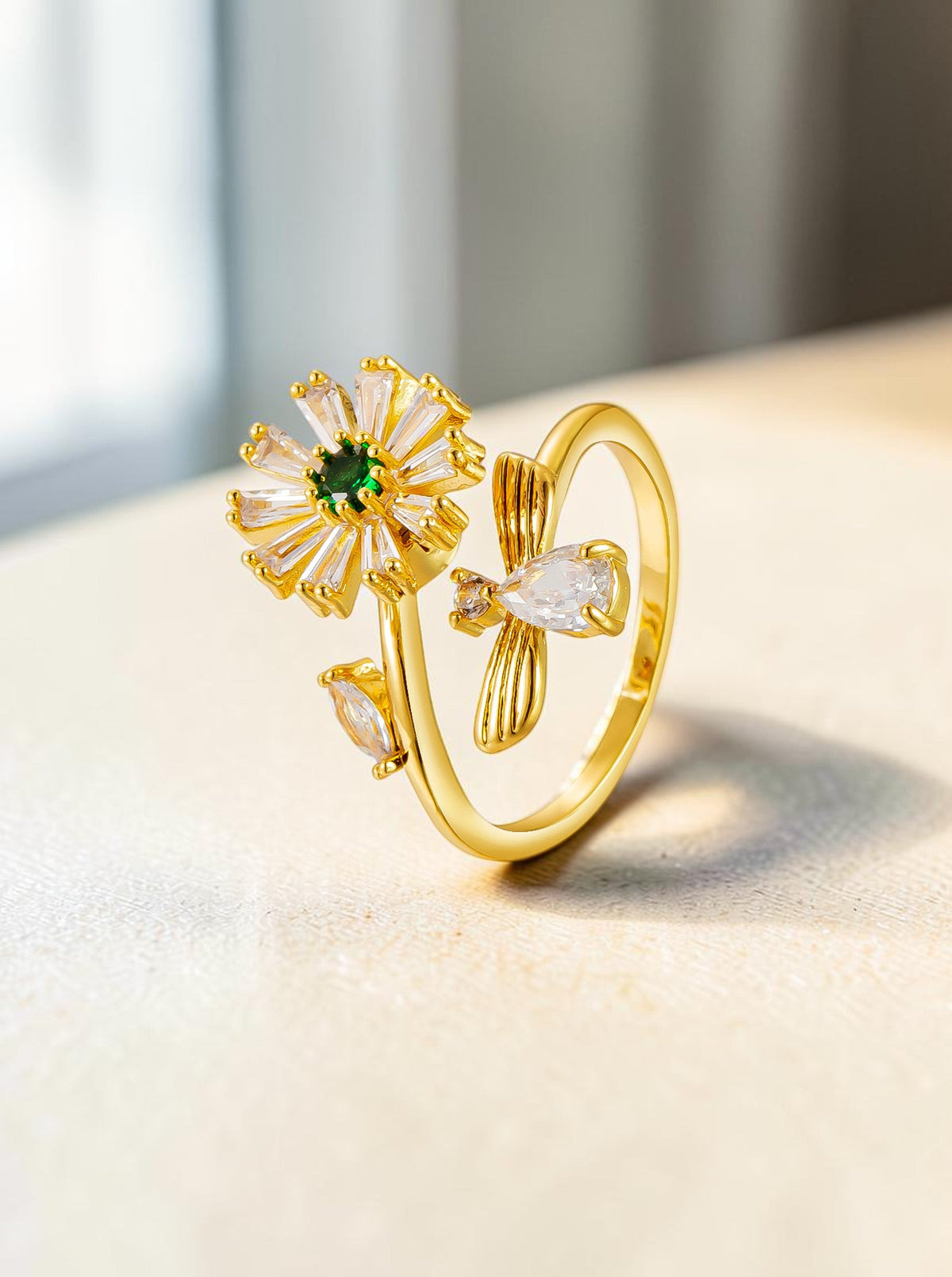 Daisy Cubic Zirconia Ring R2330 - view 2