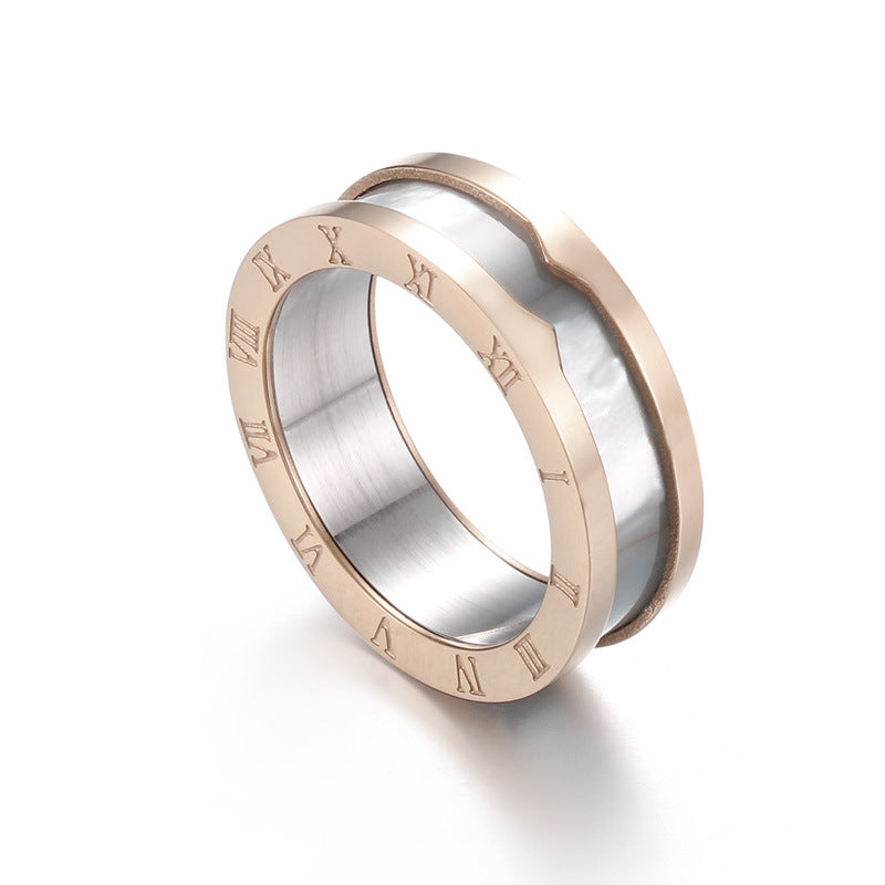Roman Numeral Stainless Steel Rings R2338