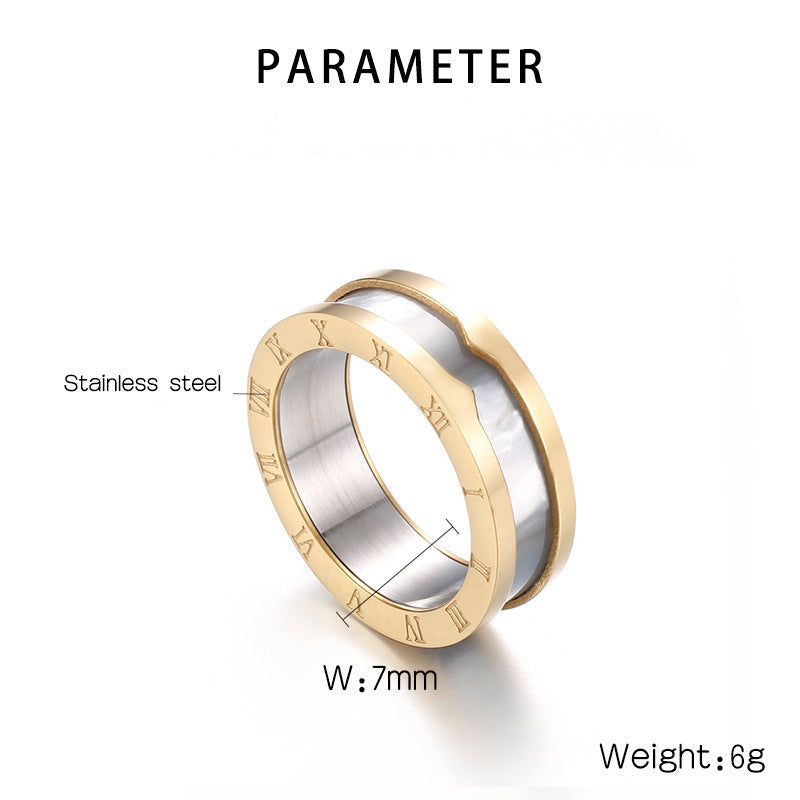Roman Numeral Stainless Steel Rings R2338