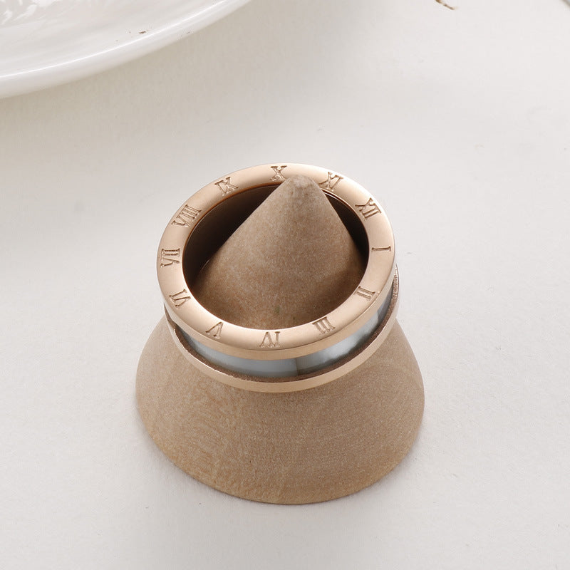 Roman Numeral Stainless Steel Rings R2338