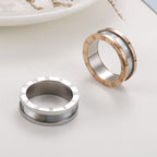Roman Numeral Stainless Steel Rings R2338