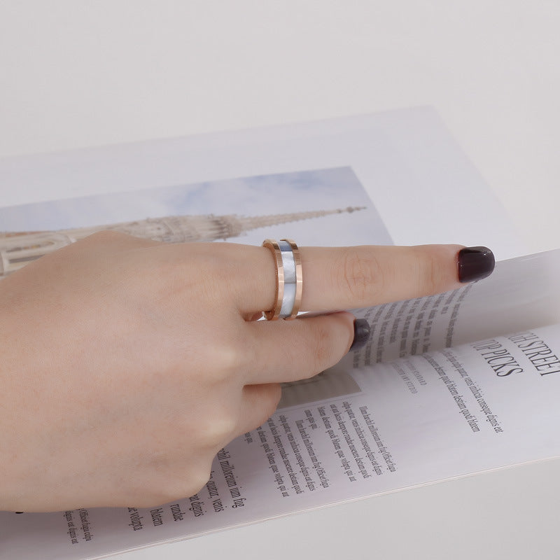 Roman Numeral Stainless Steel Rings R2338