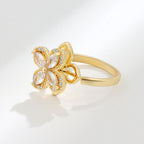 Flower Cubic Zirconia Ring R2386 - view 2