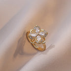 Flower Cubic Zirconia Ring R2386